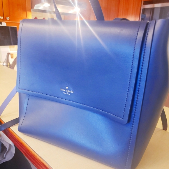 Kate spade navy blue exterior and baby blue interior backpack - Picture 1 of 4